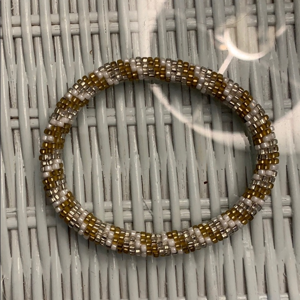 Gold, white, silver bracelet